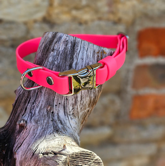 Neon Pink Waterproof BioThane® Quick Release Dog Collar