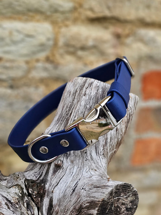 Navy Waterproof BioThane® Quick Release Dog Collar