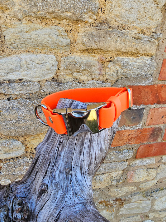 Neon Orange Waterproof BioThane® Quick Release Dog Collar
