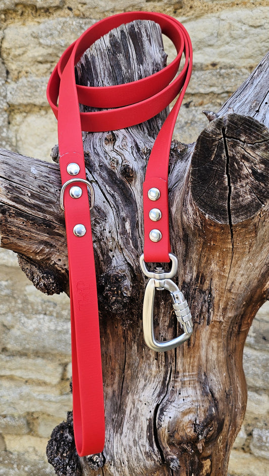 Red Waterproof BioThane© Dog Lead