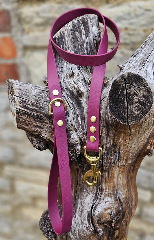 Burgundy Waterproof BioThane© Dog Lead