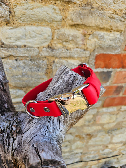 Red Waterproof BioThane® Quick Release Dog Collar