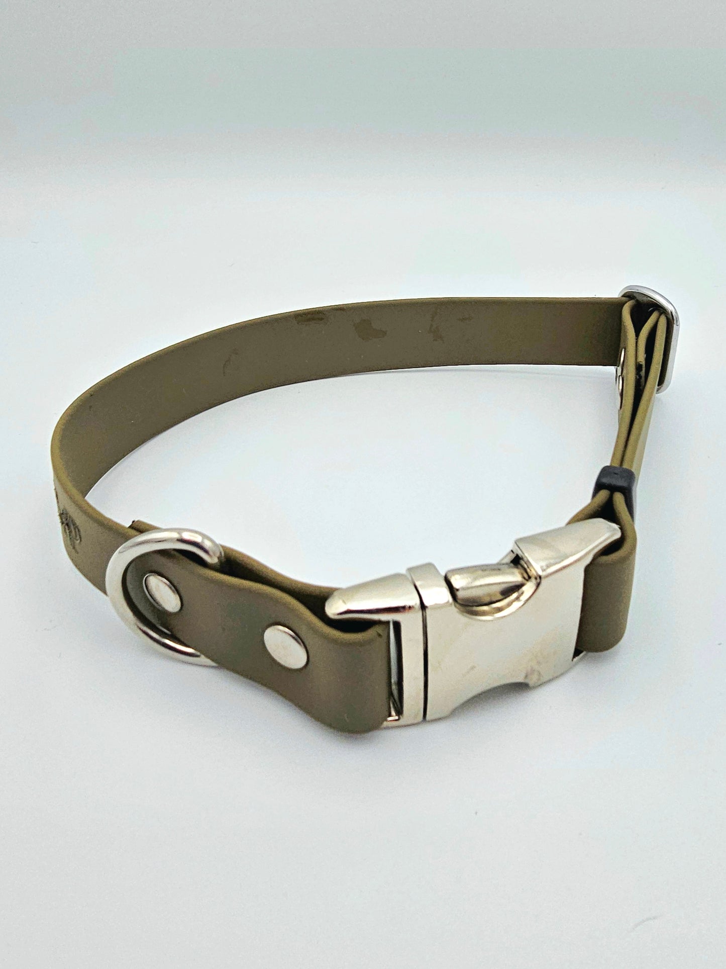 Olive Waterproof BioThane® Quick Release Dog Collar