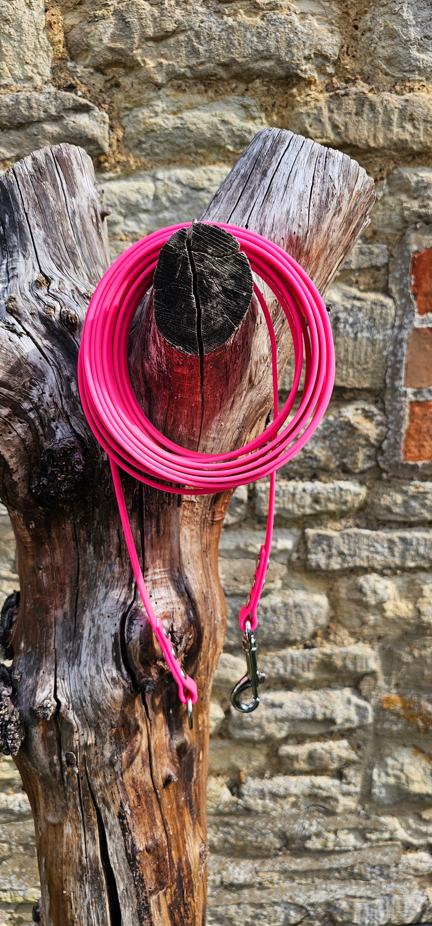 Neon Pink - Waterproof Dog Long Line Lead