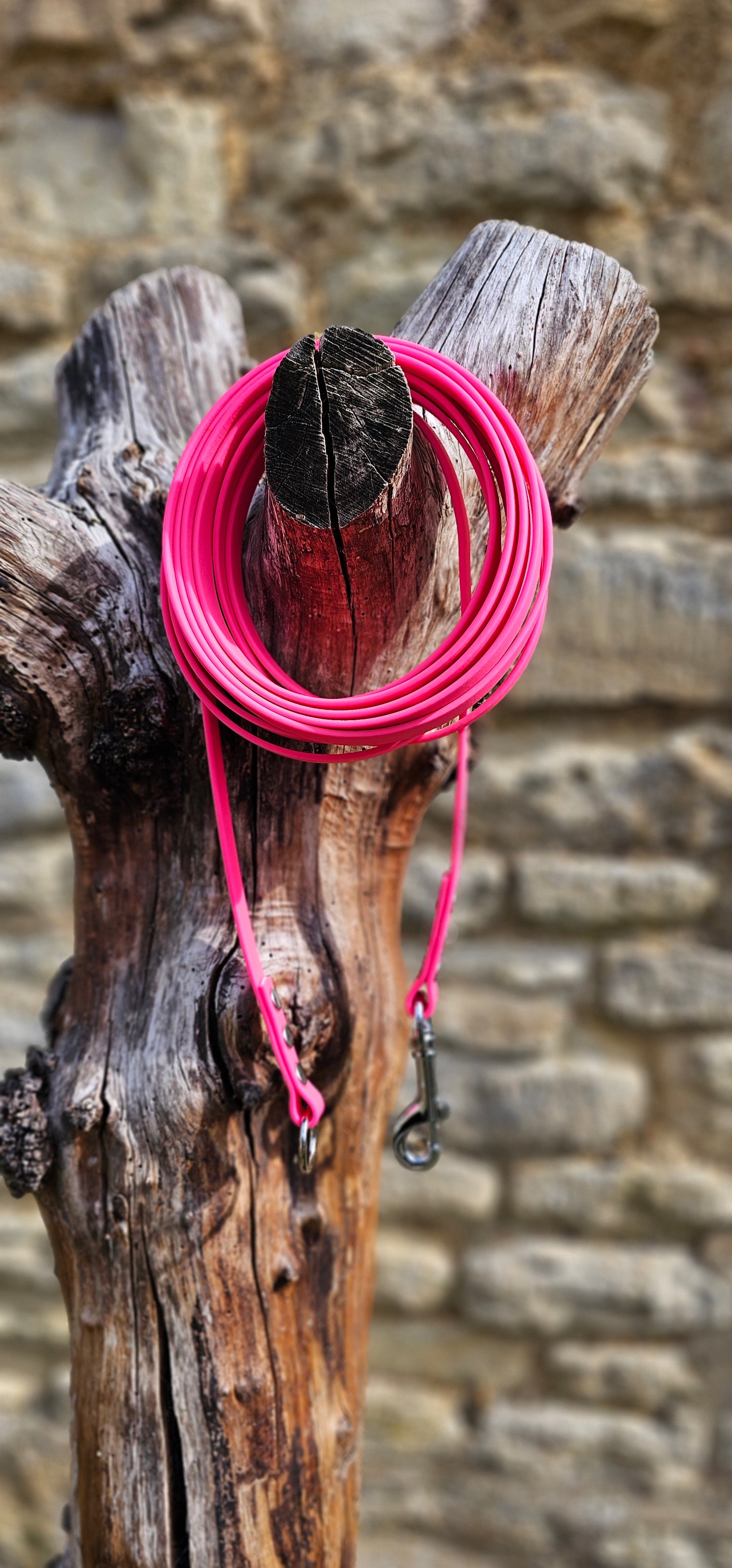 Neon Pink - Waterproof Dog Long Line Lead
