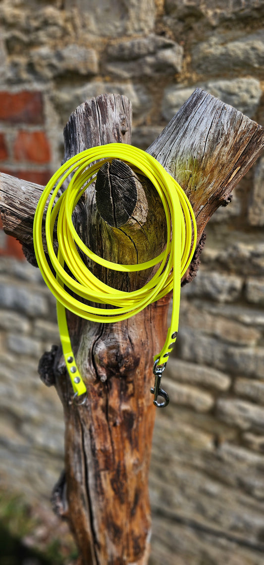 Neon Yellow - Waterproof Dog Long Line Lead