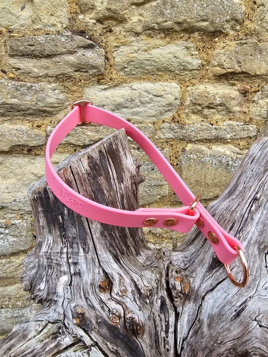 Baby Pink - Waterproof BioThane© safe-stop Slip Dog Collar