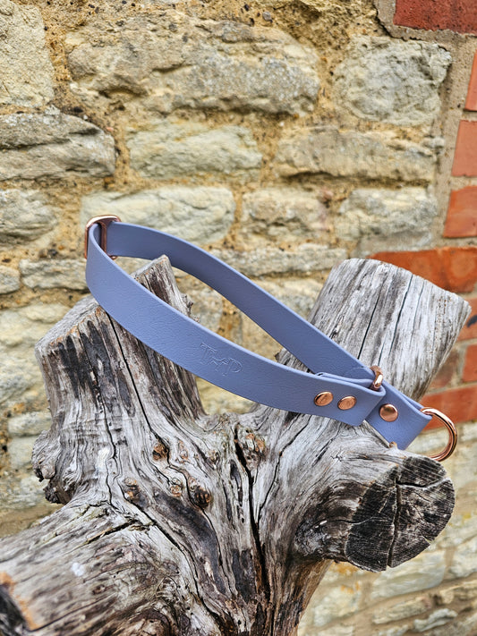 Grey - Waterproof BioThane© safe-stop Slip Dog Collar