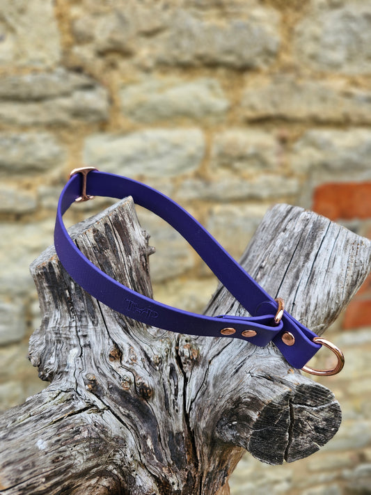 Navy - Waterproof BioThane© safe-stop Slip Dog Collar