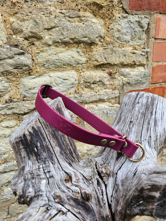 Burgundy - Waterproof BioThane© safe-stop Slip Dog Collar