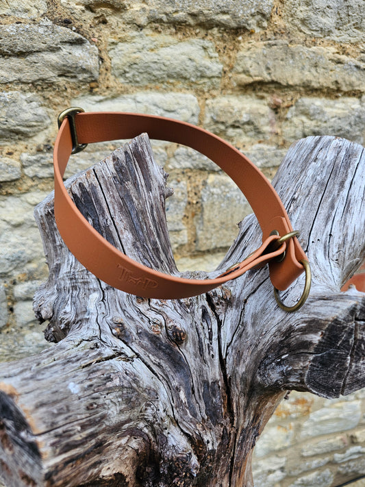 Tan - Waterproof BioThane© safe-stop Slip Dog Collar