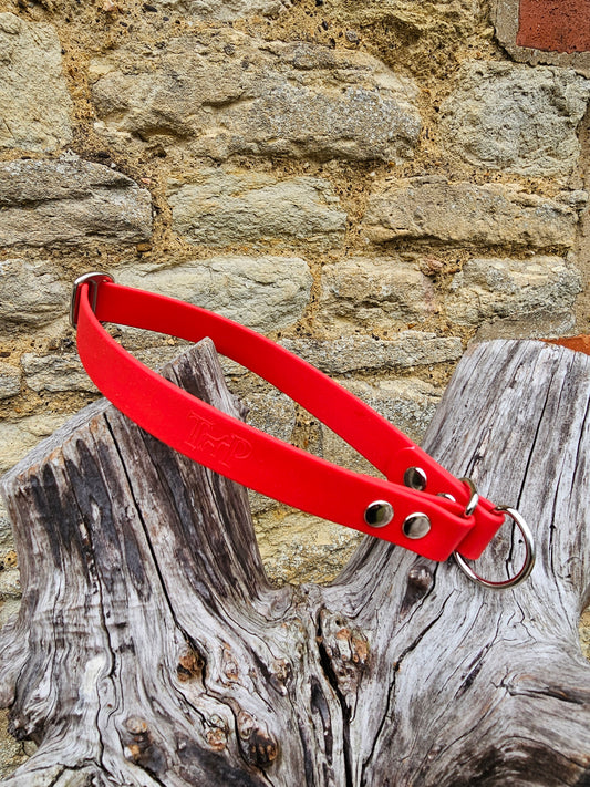 Red - Waterproof BioThane© safe-stop Slip Dog Collar