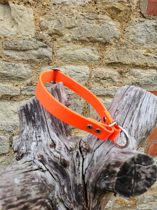 Neon Orange - Waterproof BioThane© safe-stop Slip Dog Collar