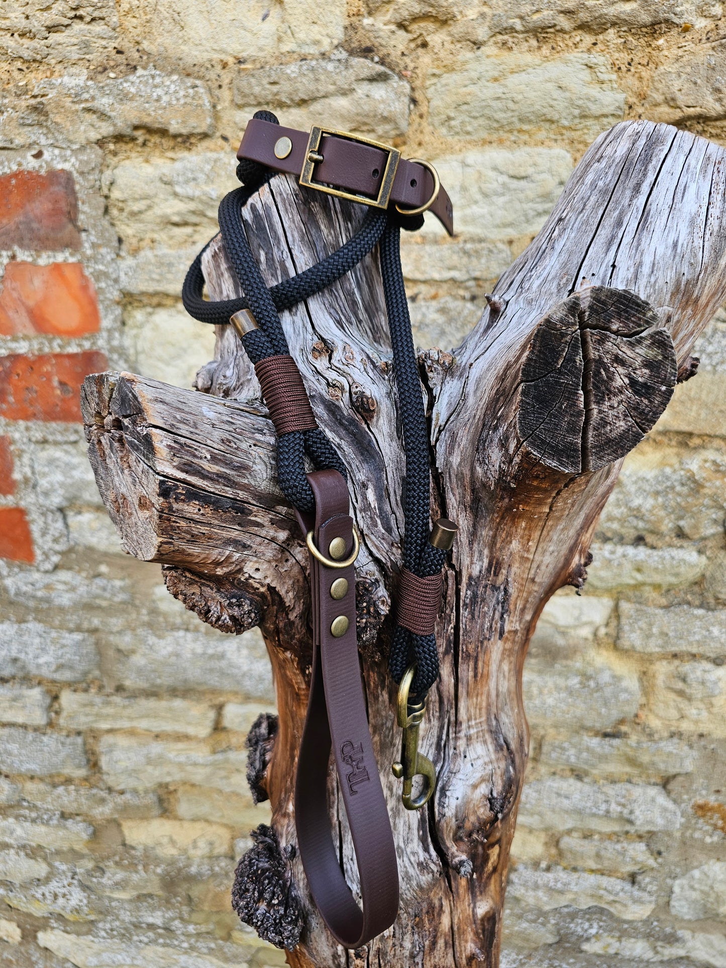 BLACK & DARK BROWN - Classic Rope BioThane® Dog Lead