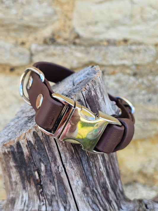Dark Brown Waterproof BioThane® Quick Release Dog Collar