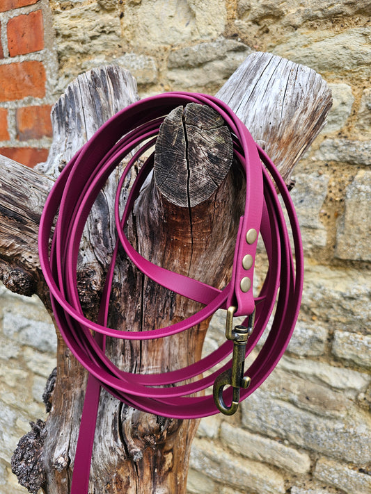 Burgundy - Waterproof BioThane® Dog Long Line Lead