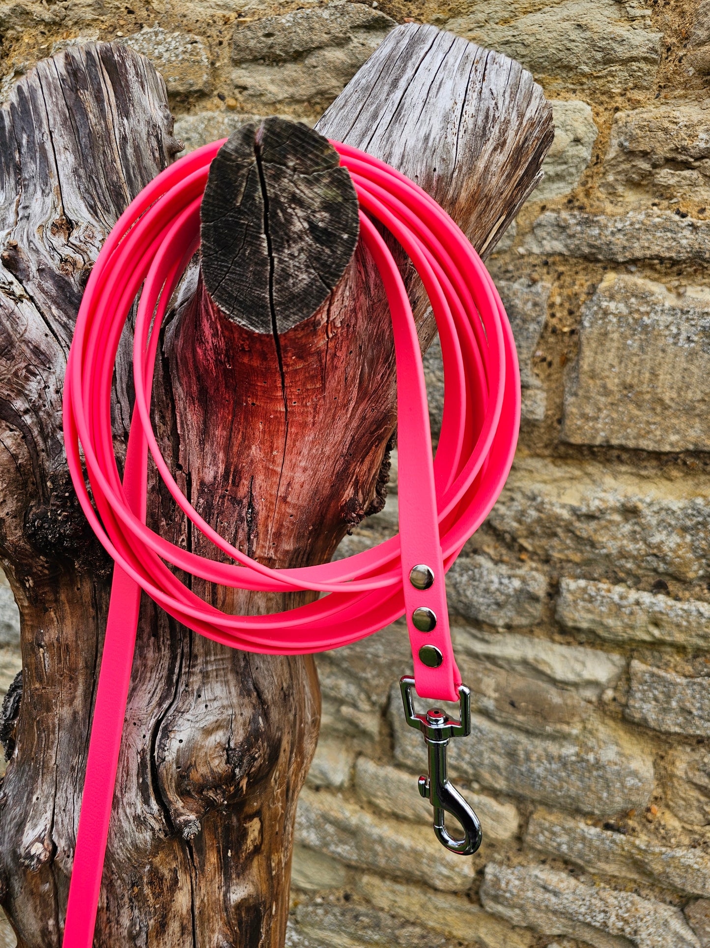 Neon Pink - Waterproof BioThane® Dog Long Line Lead