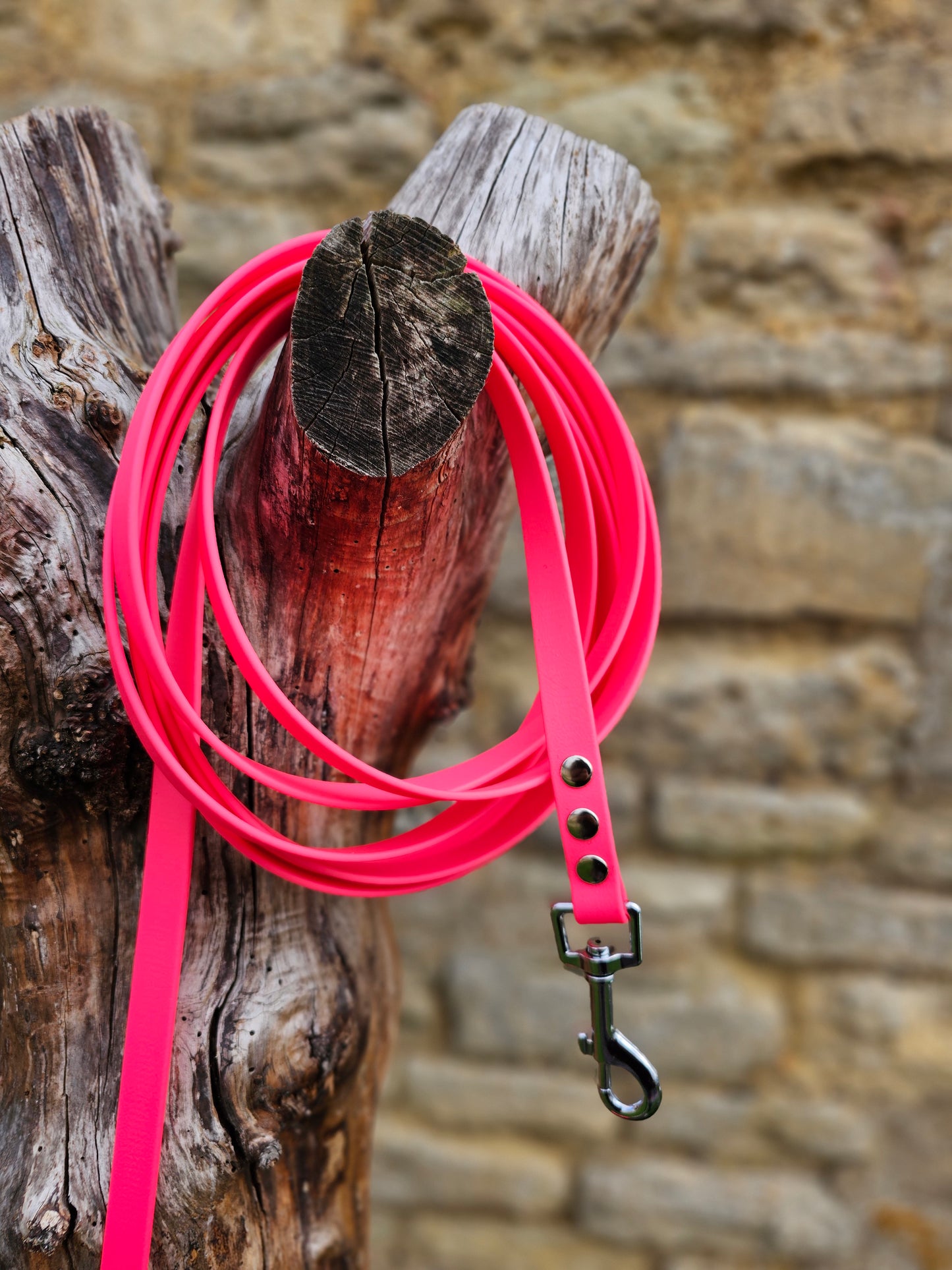 Neon Pink - Waterproof BioThane® Dog Long Line Lead
