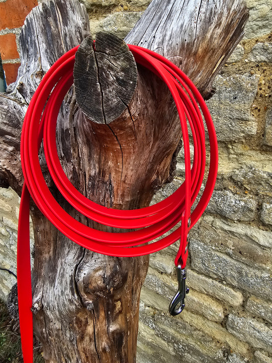 Red - Waterproof BioThane® Dog Long Line Lead