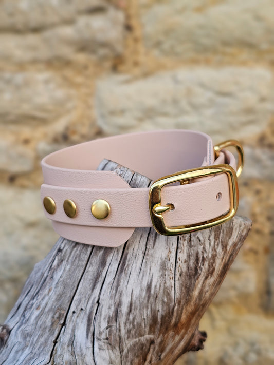 Powder Pearl - Waterproof BioThane© Wide Fit Dog Collar / Sighthound Collar