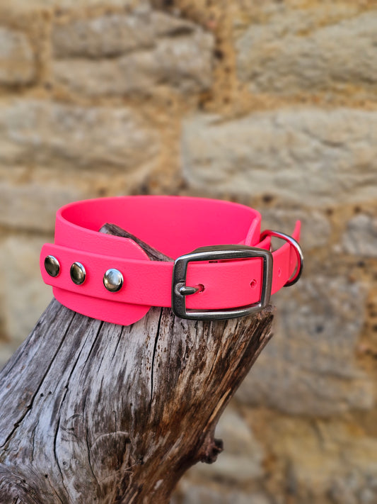 Coral - Waterproof BioThane© Wide Fit Dog Collar / Sighthound Collar