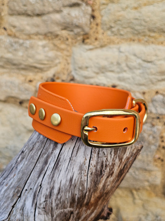 Burnt Orange - Waterproof BioThane© Wide Fit Dog Collar / Martingale Collar