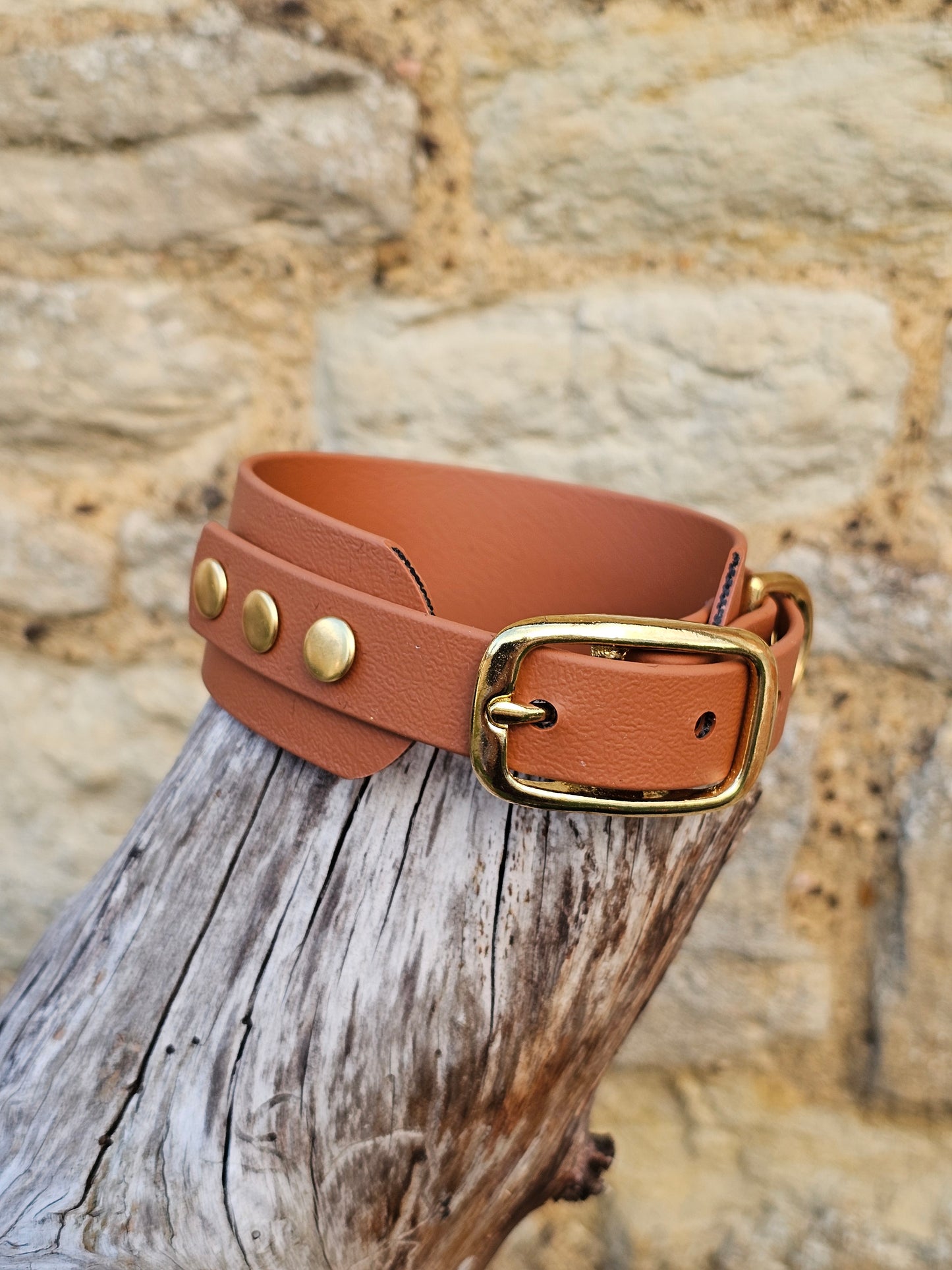 Tan - Waterproof BioThane© Wide Fit Dog Collar / Martingale Collar
