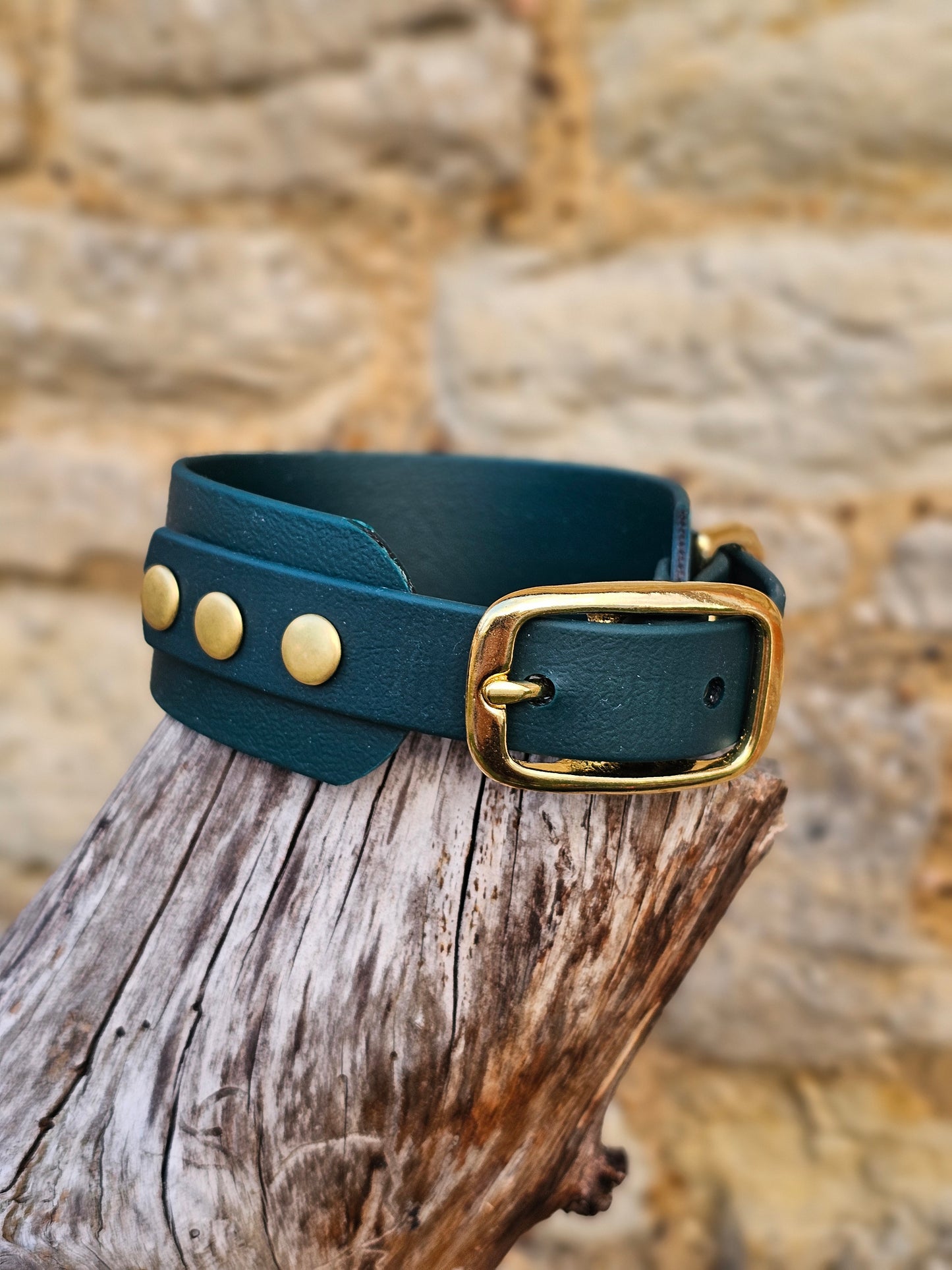 Dark Green - Waterproof BioThane© Wide Fit Dog Collar / Sighthound Collar