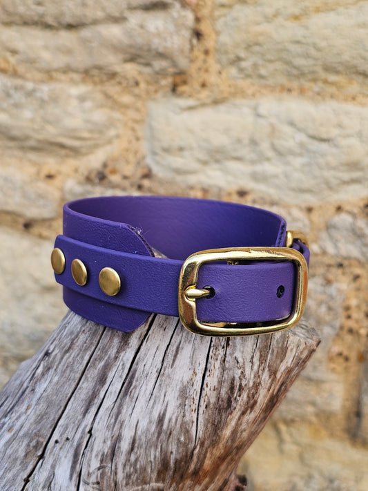 Purple - Waterproof BioThane© Wide Fit Dog Collar  / Martingale Collar