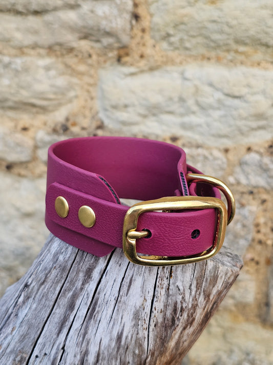 Burgundy - Waterproof BioThane© Wide Fit Dog Collar / Martingale Collar