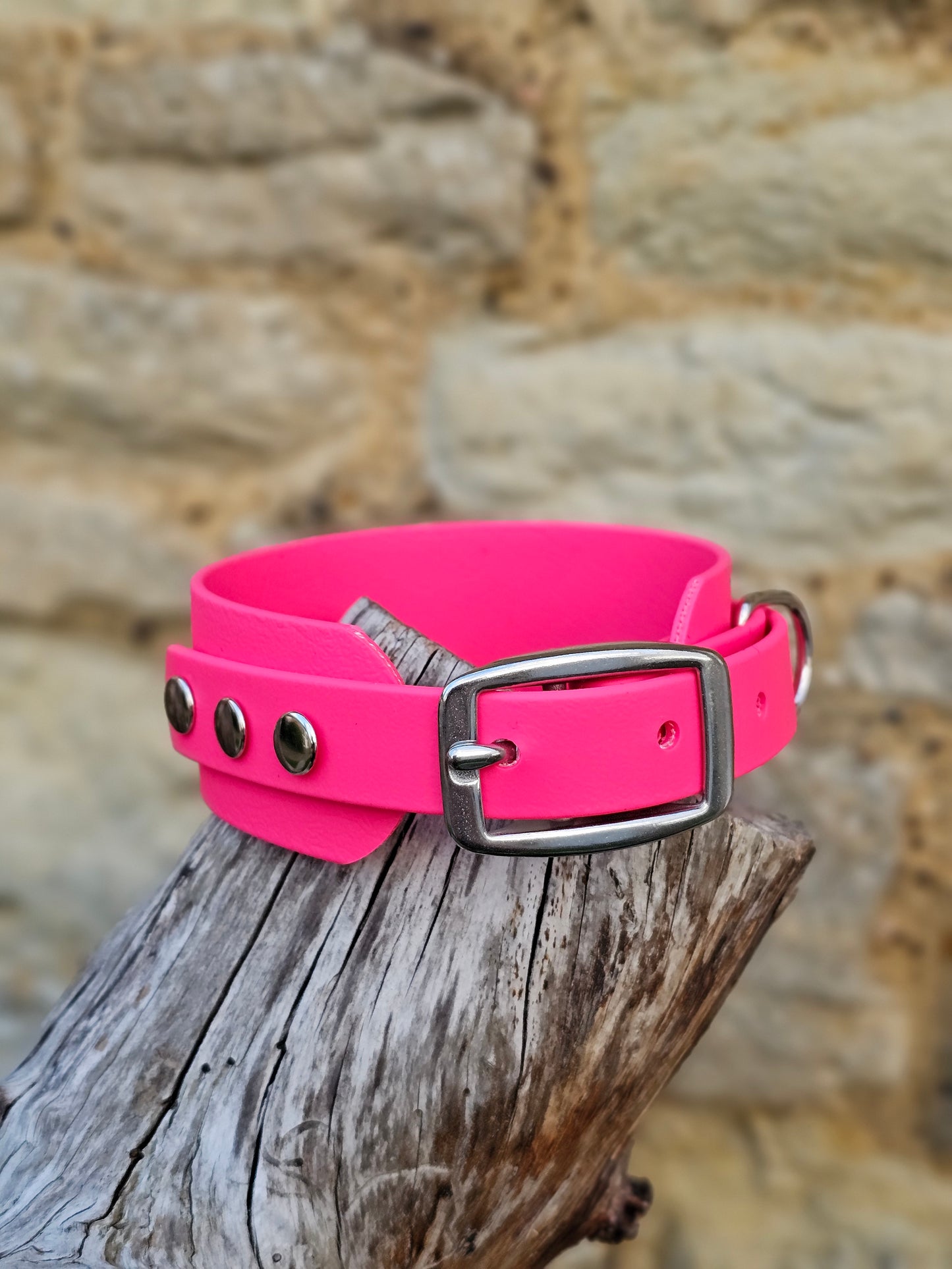 Passion Pink - Waterproof BioThane© Wide Fit Dog Collar / Sighthound Collar