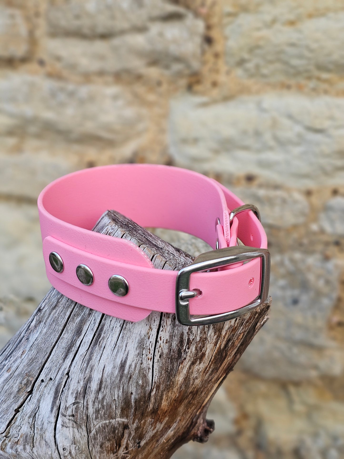 Baby Pink - Waterproof BioThane© Wide Fit Dog Collar  / Martingale Collar