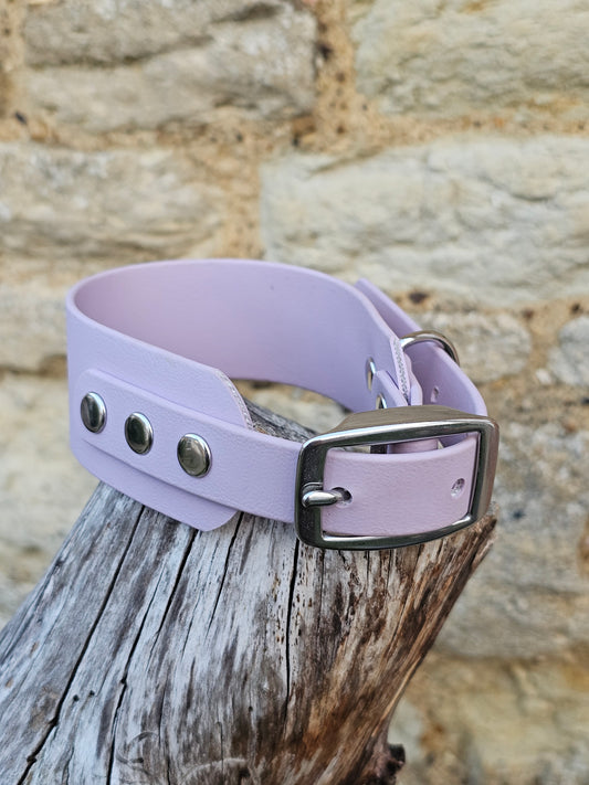 Lilac - Waterproof BioThane© Wide Fit Dog Collar  / Sighthound Collar