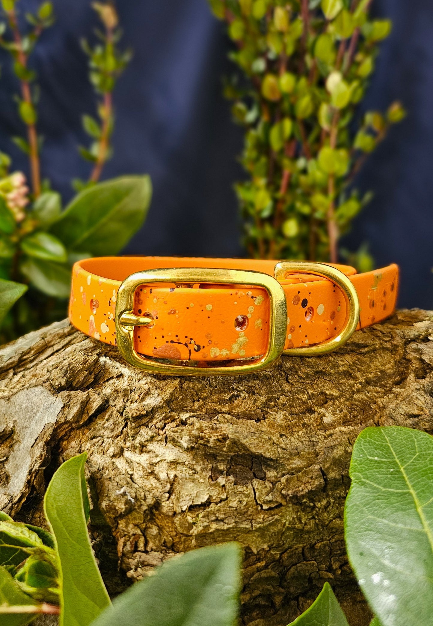 Celestial Burnt Orange - Biothane waterproof Splatter Design Dog Collar