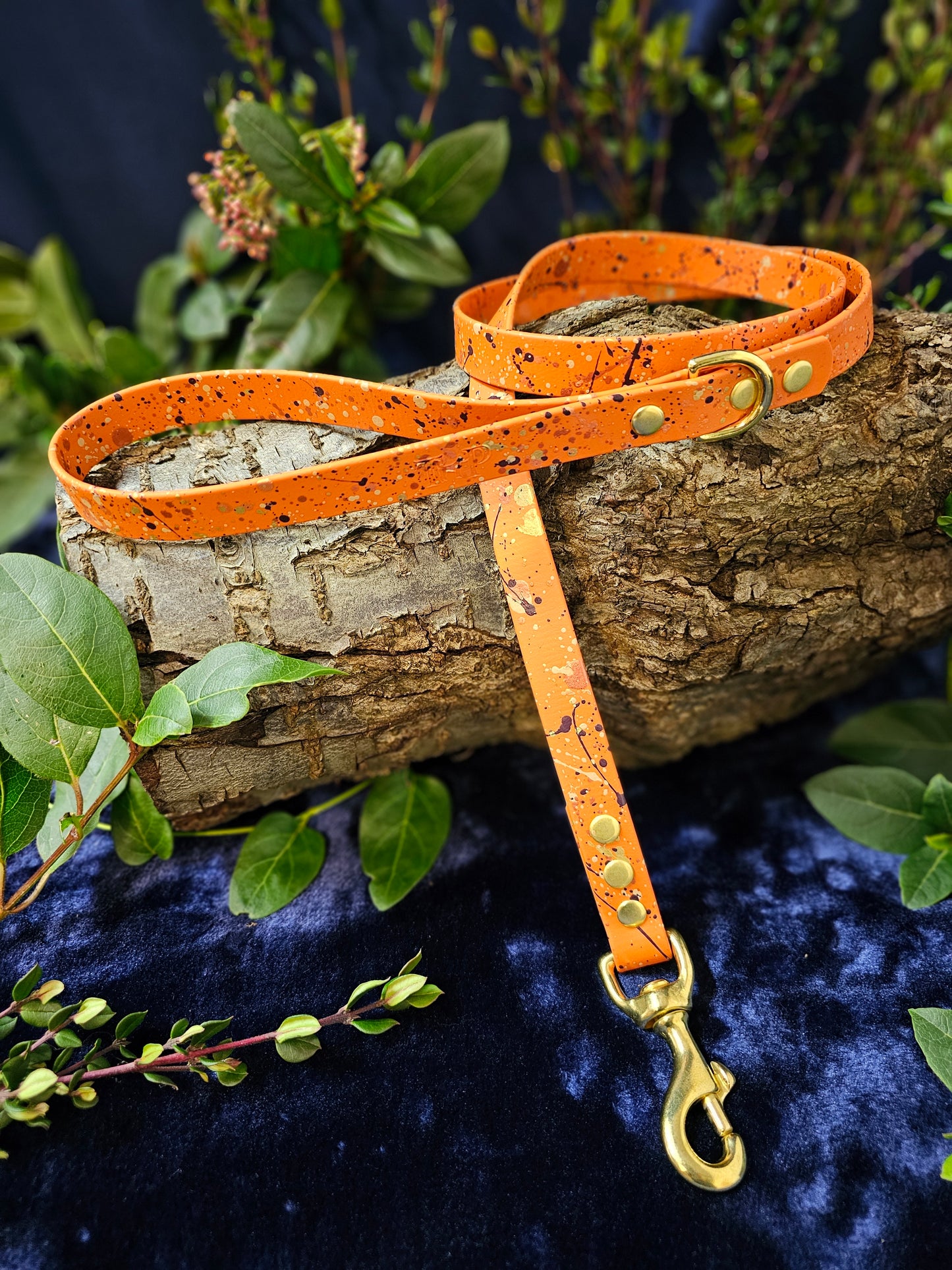 Celestial Burnt Orange – Waterproof BioThane® Splatter Dog Lead