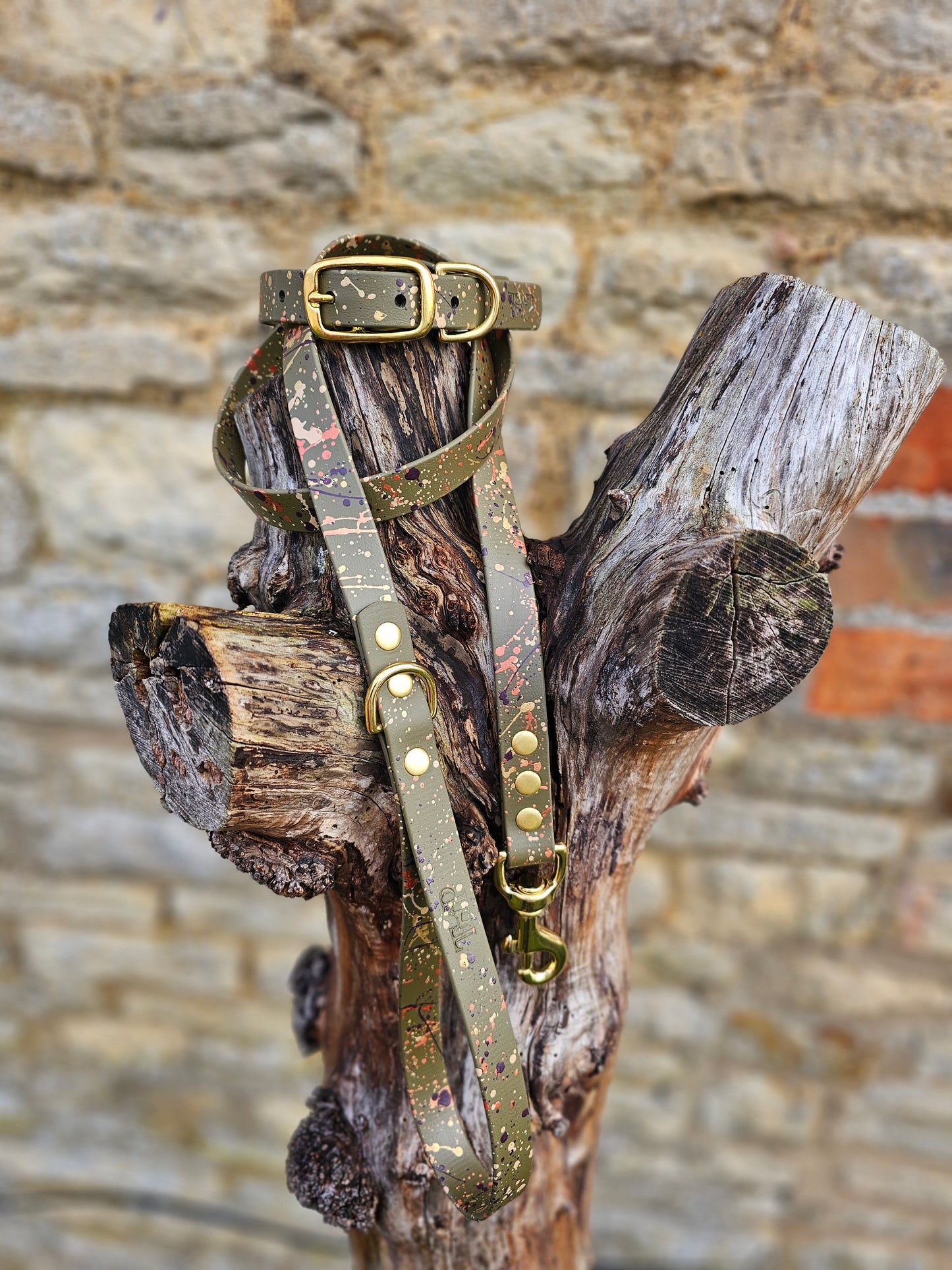 NEW!!! - Celestial Splatter Dog Collar & Lead Bundle - BioThane® (24-piece Bundle)