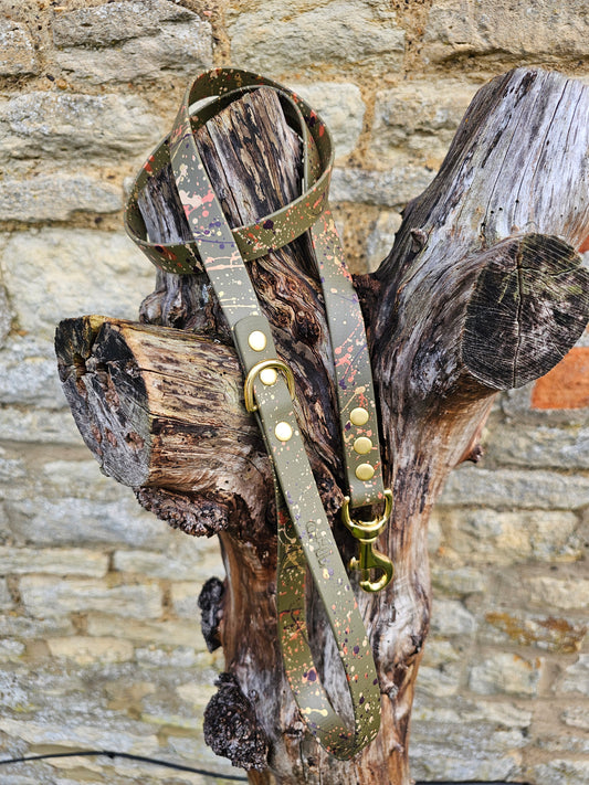 Celestial Olive – Waterproof BioThane® Splatter Dog Lead