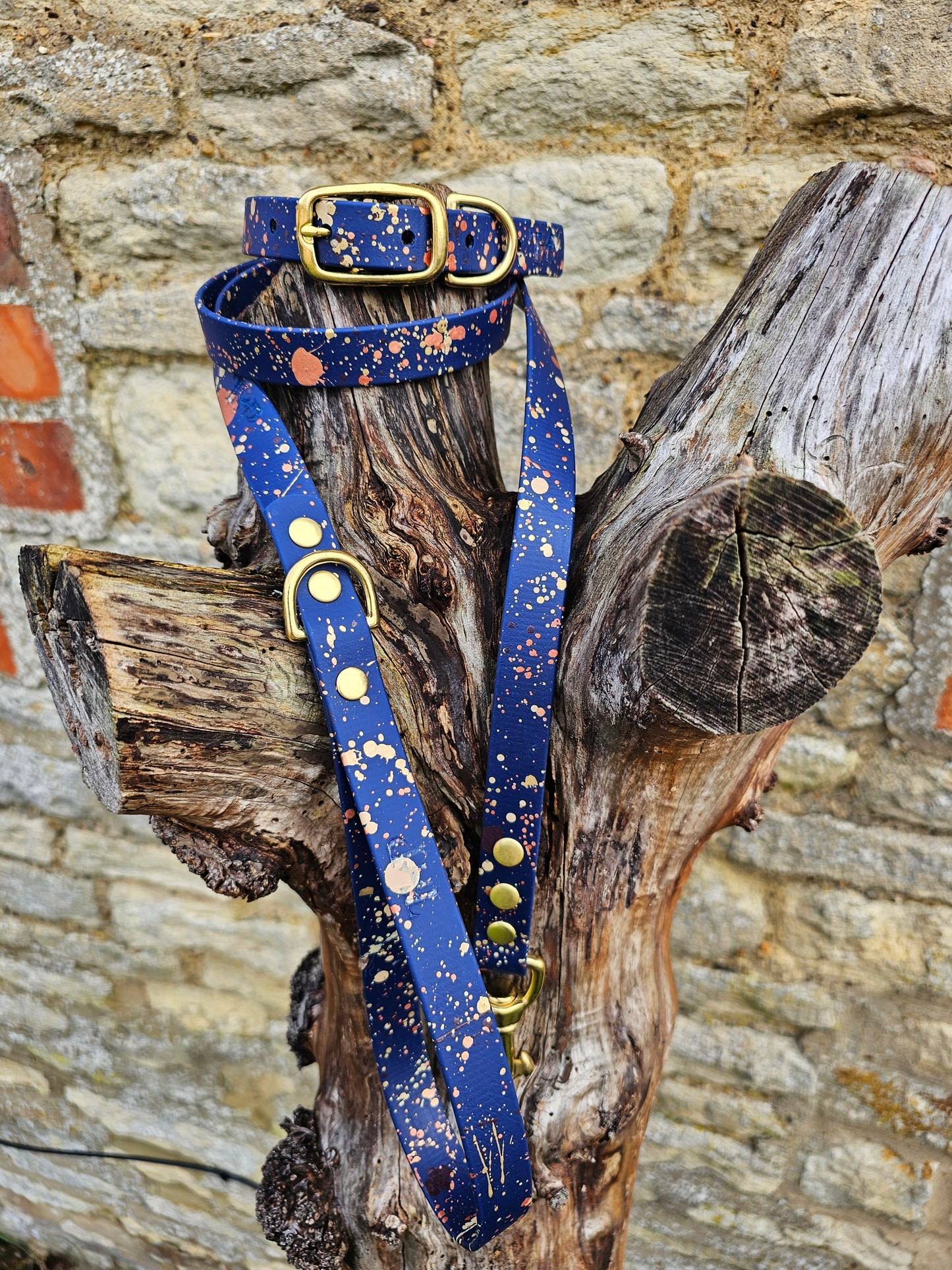 Celestial Navy – Waterproof BioThane® Splatter Dog Lead