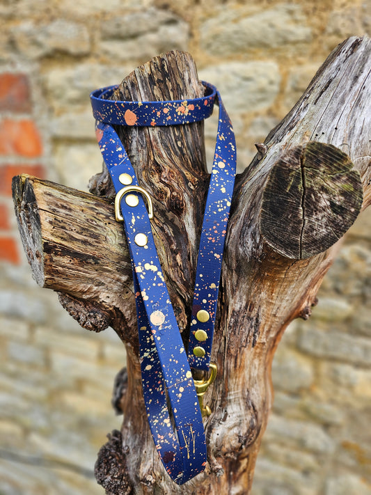 Celestial Navy – Waterproof BioThane® Splatter Dog Lead