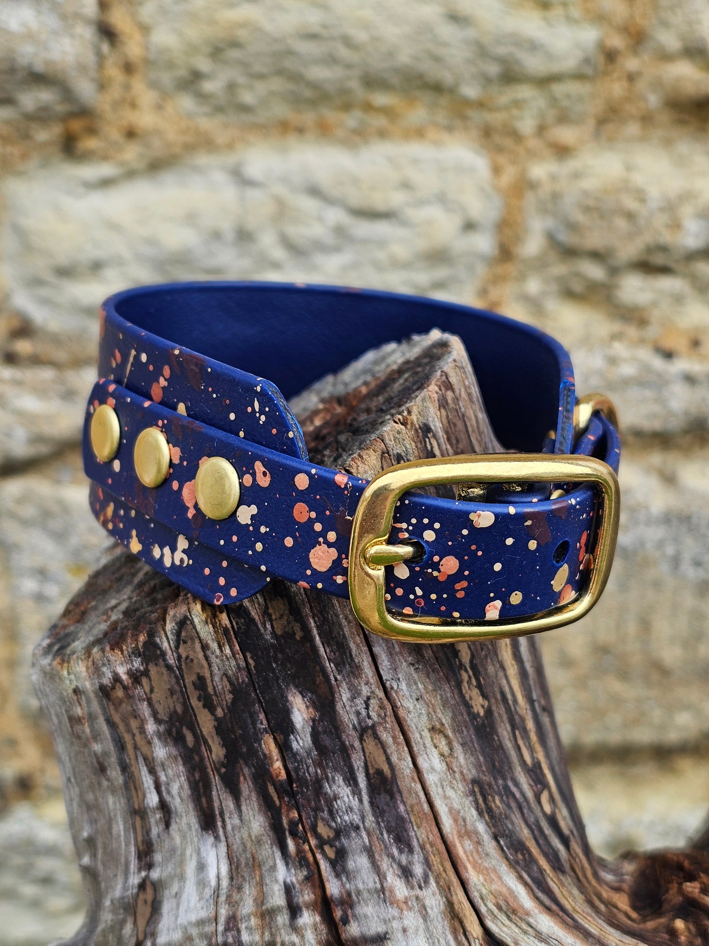 Celestial Navy - Waterproof BioThane© Sighthound Splatter Collar
