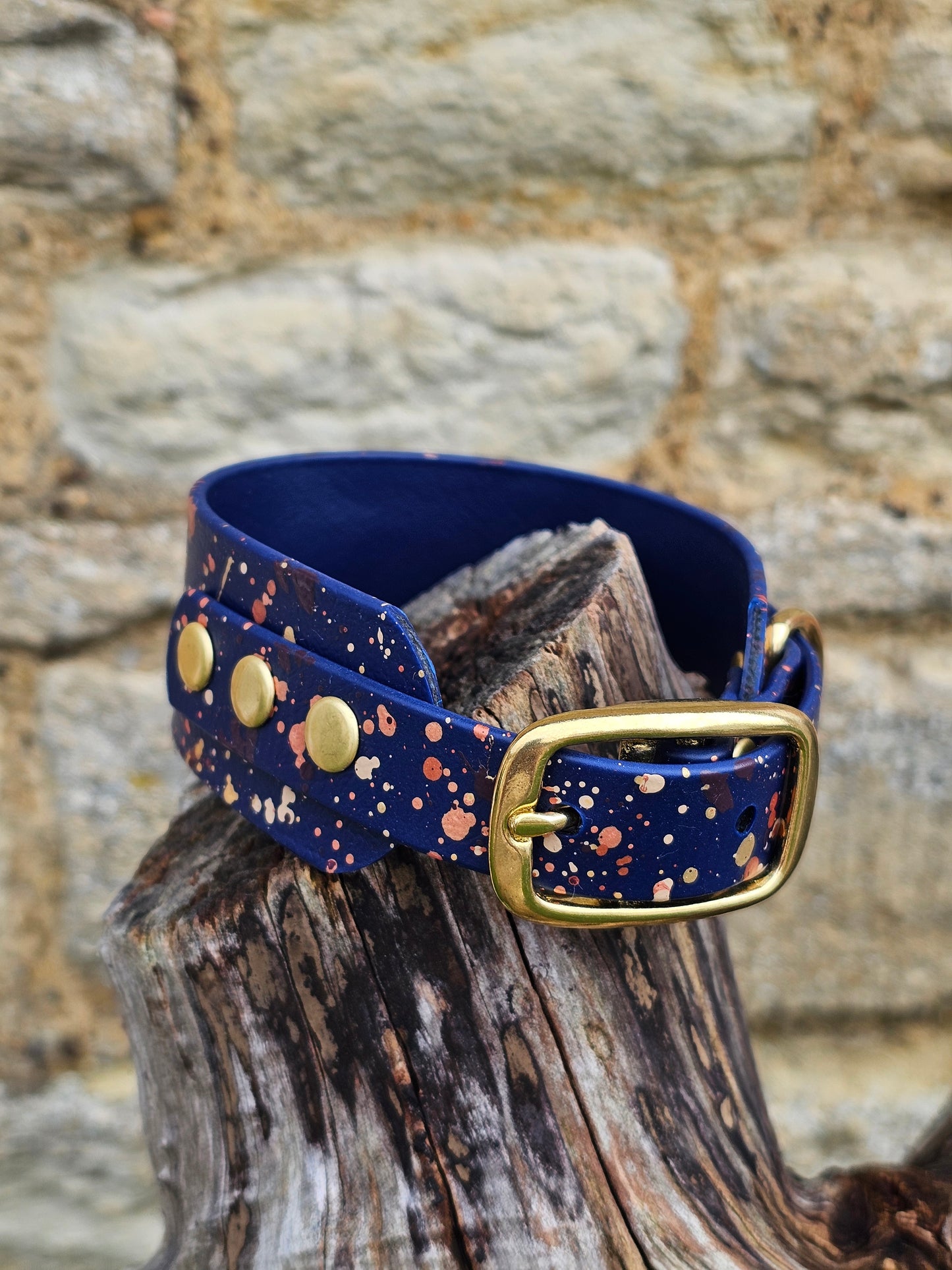 Celestial Navy - Waterproof BioThane© Sighthound Splatter Collar