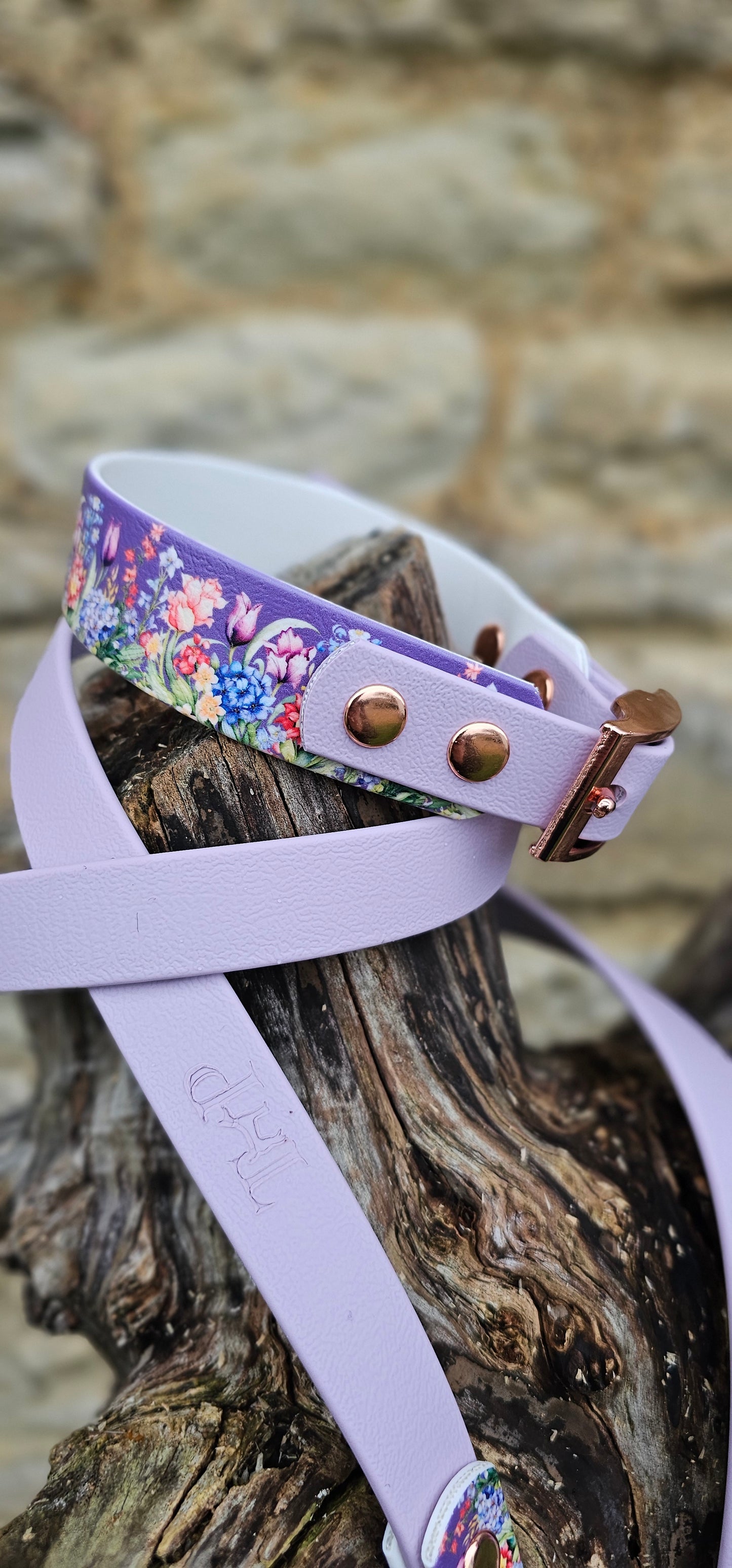 Twilight Blooms Waterproof BioThane® Dog Collar
