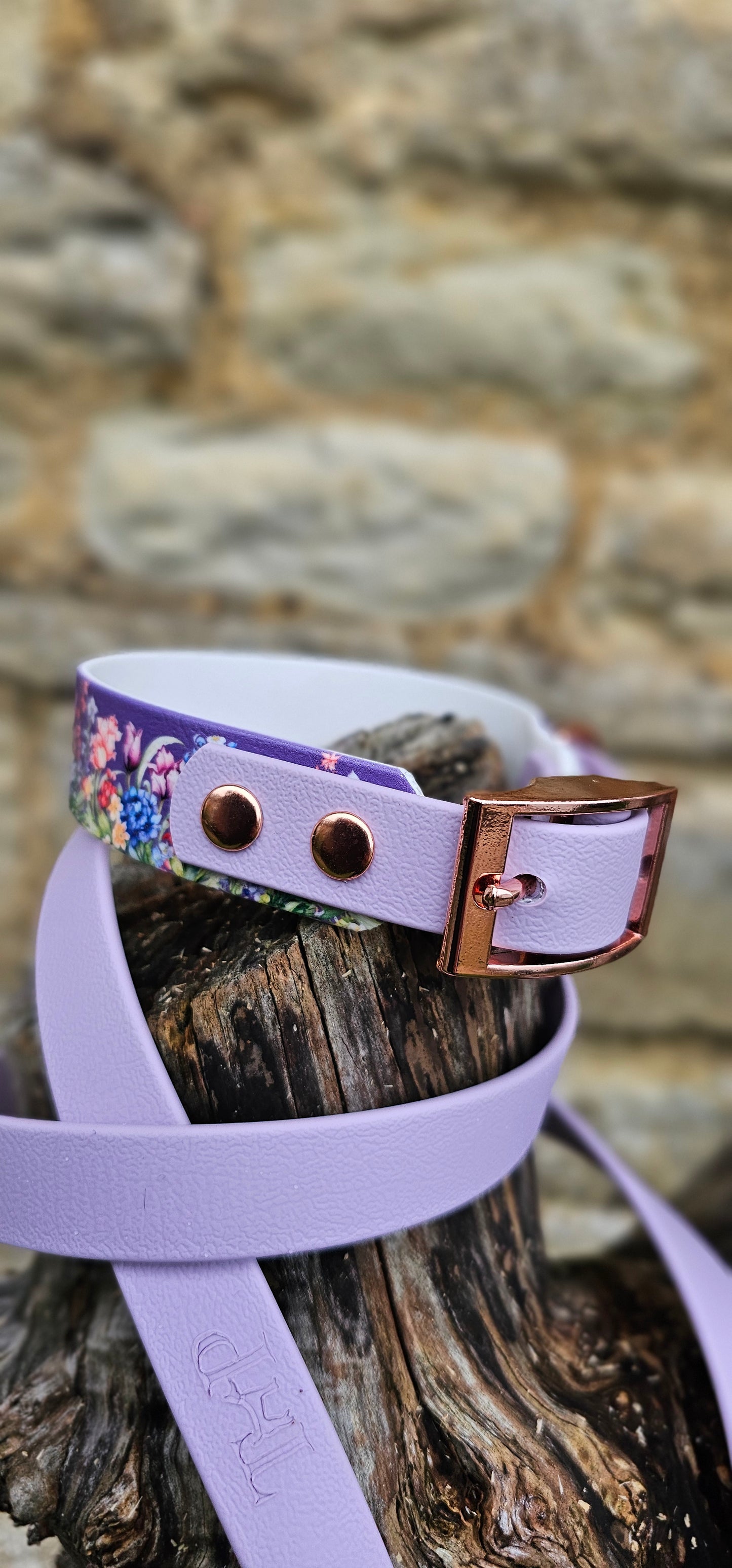 Twilight Blooms Waterproof BioThane® Dog Collar