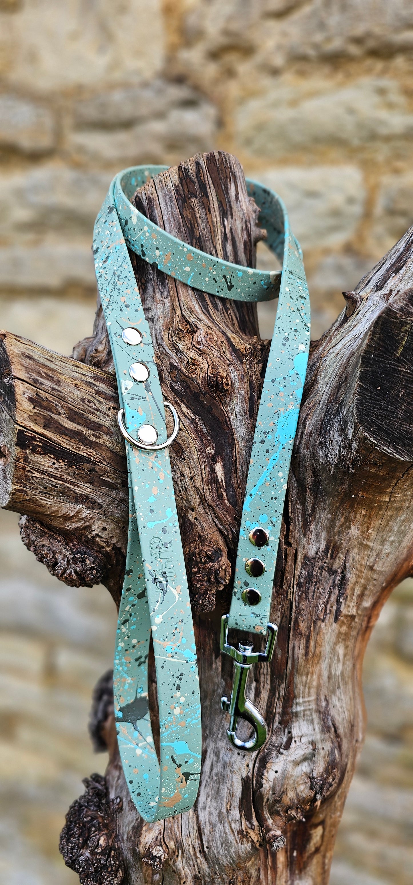 Sage - Waterproof BioThane® Pastel Splatter Dog Lead