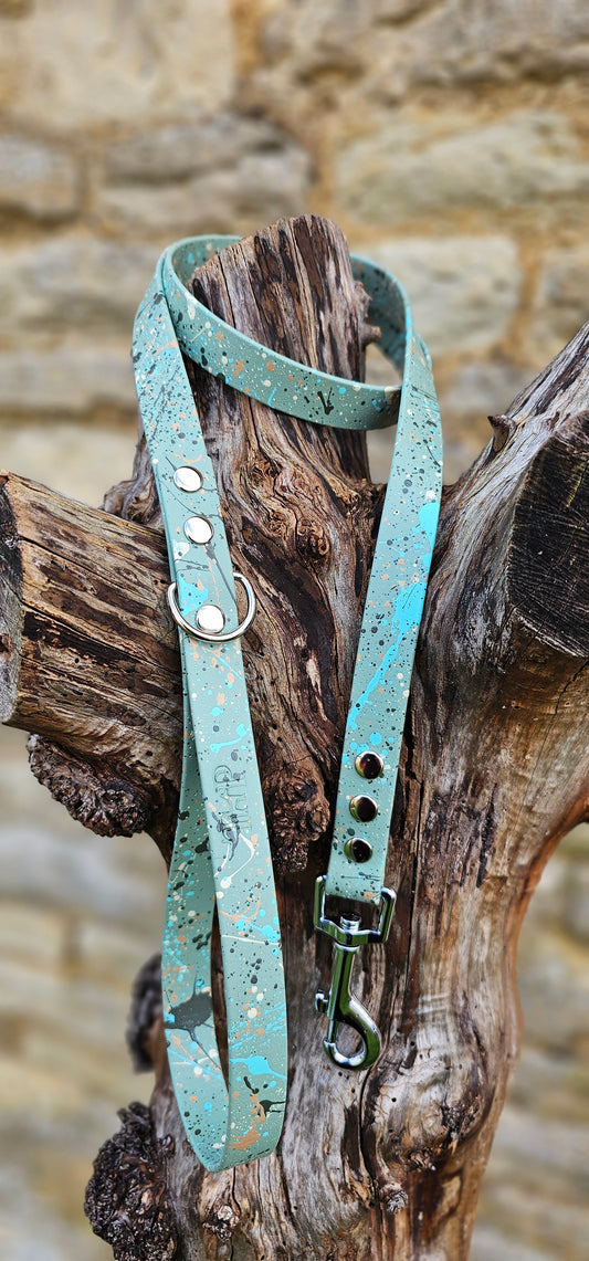 Sage - Waterproof BioThane® Pastel Splatter Dog Lead