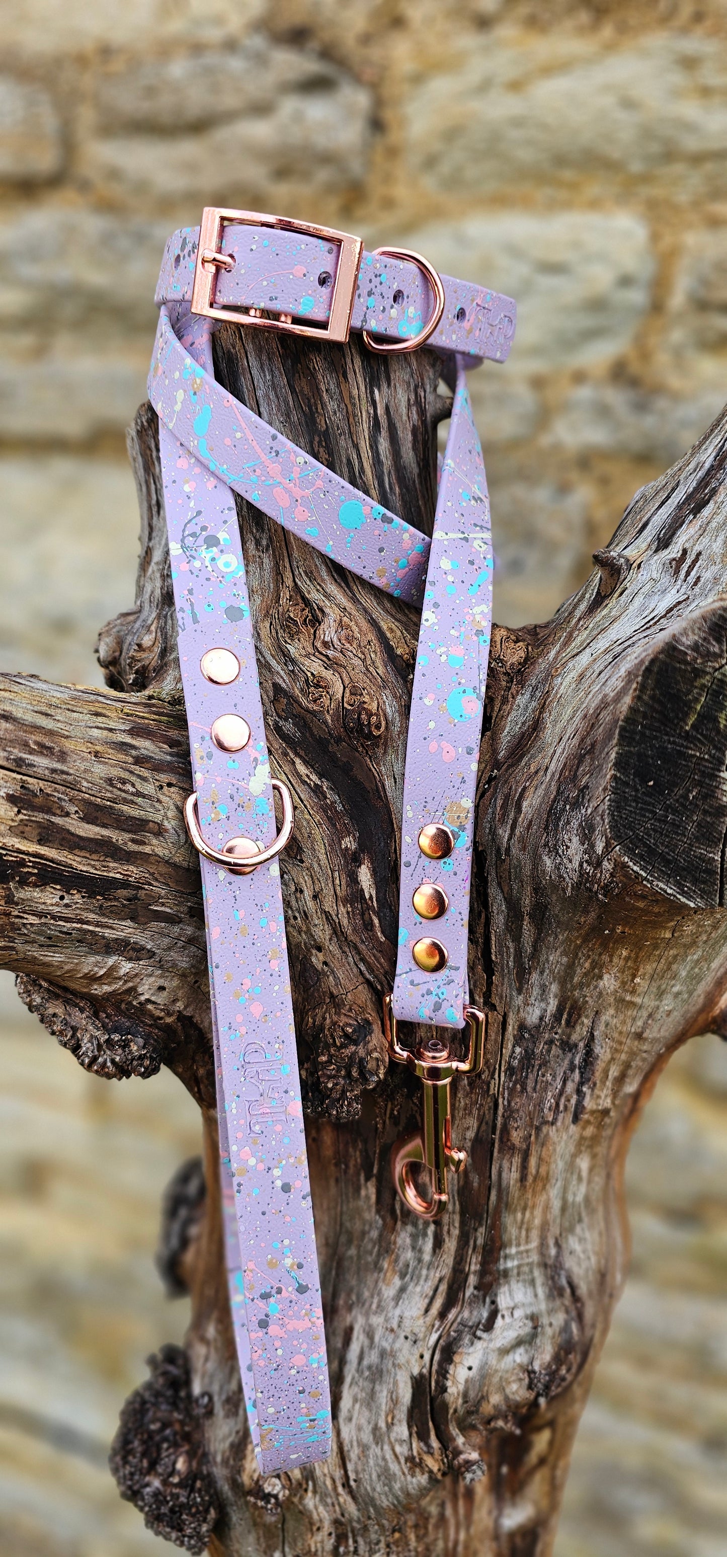 Lilac - Waterproof BioThane® Pastel Splatter Dog Lead