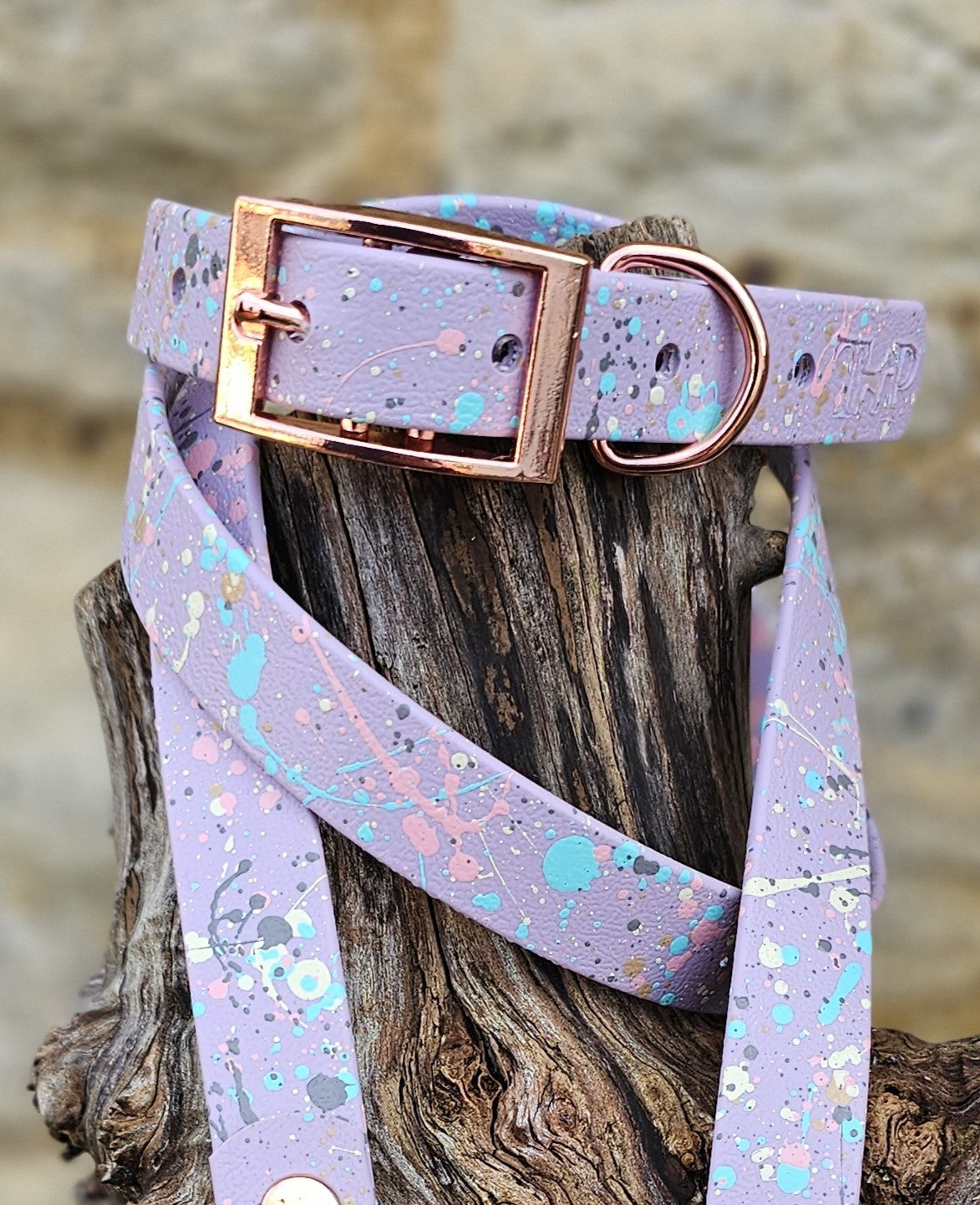 Lilac - Waterproof BioThane® Pastel Splatter Dog Collar