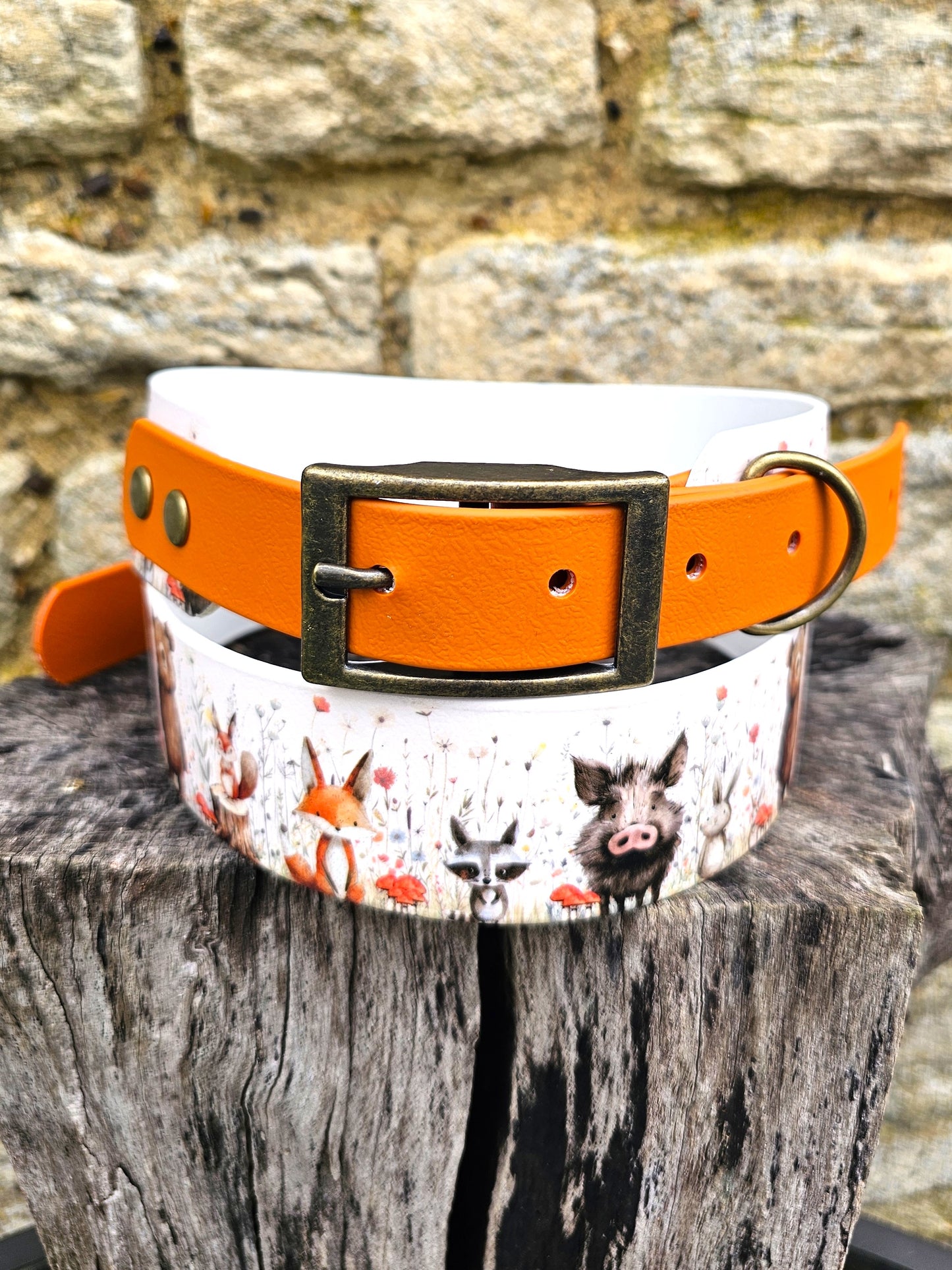 Hello Woodland – Waterproof BioThane® wide-fit Sighthound Dog Collar