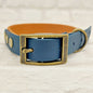 JfP PAF - LIGHT BROWN / NAVY - Waterproof BioThane© 2-coloured Dog Collar & Lead