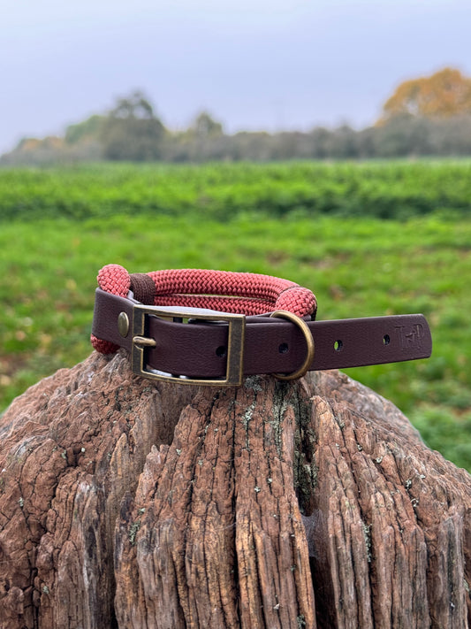 RUST & DARK BROWN - Classic Rope BioThane® Dog Collar